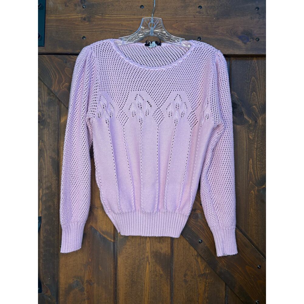 Vintage Jolie Krinkle women’s xs/s spun lavender  open loose knit sweater